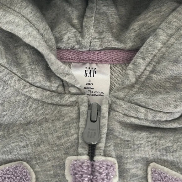 GAP Gray Zip-Up Hoodie with Logo - Picture 4 of 4